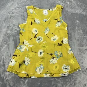 Cabi Top Womens Sz S Simone Dazzle Cami Lined Floral Print Peplum Style 3782